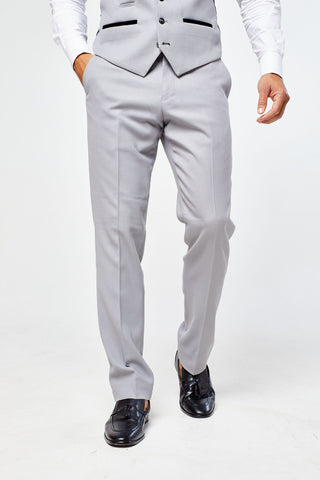 Edwin Silver Grey Notch Lapel Three Piece Suit Edwin Silver Grey Notch Lapel Three Piece Suit