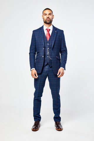 Cody Blue Check Three Piece suit Cody Blue Check Three Piece suit
