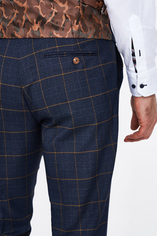 Jenson - Sky Blue Check Suit With Double Breasted Waistcoat Jenson - Sky Blue Check Suit With Double Breasted Waistcoat