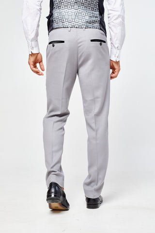 Edwin Silver Grey Notch Lapel Three Piece Suit Edwin Silver Grey Notch Lapel Three Piece Suit