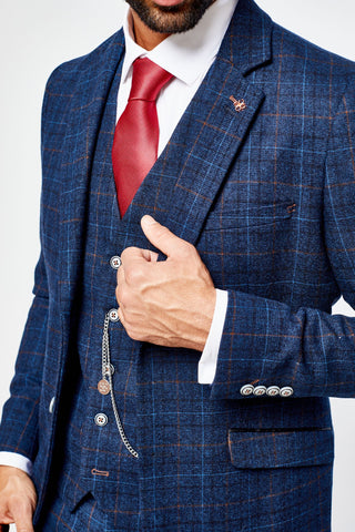 Cody Blue Check Three Piece suit Cody Blue Check Three Piece suit