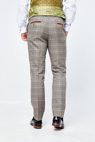 Ray - Tan Check Three Piece Suit Ray - Tan Check Three Piece Suit