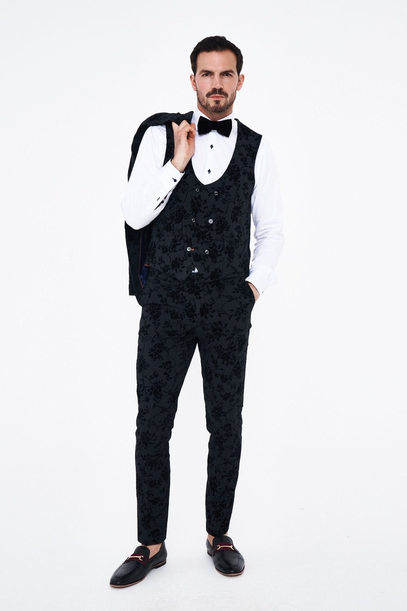 House of Cavani Georgi Floral Three Piece Suit