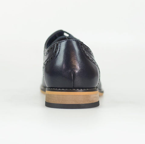 Cavani Horatio Navy tweed brogue shoes