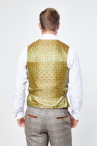 Ray - Tan Check Three Piece Suit Ray - Tan Check Three Piece Suit