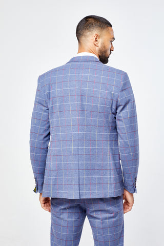 Drake - Sky Blue Check Three Piece Suit Drake - Sky Blue Check Three Piece Suit