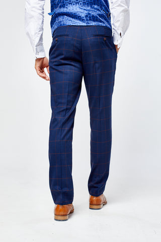 Edison Navy Wine Check Three Piece Suit Edison Navy Wine Check Three Piece Suit