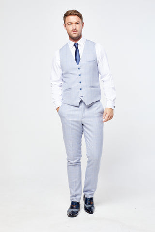 Caridi Sky Short Check Three Piece Suit Caridi Sky Short Check Three Piece Suit