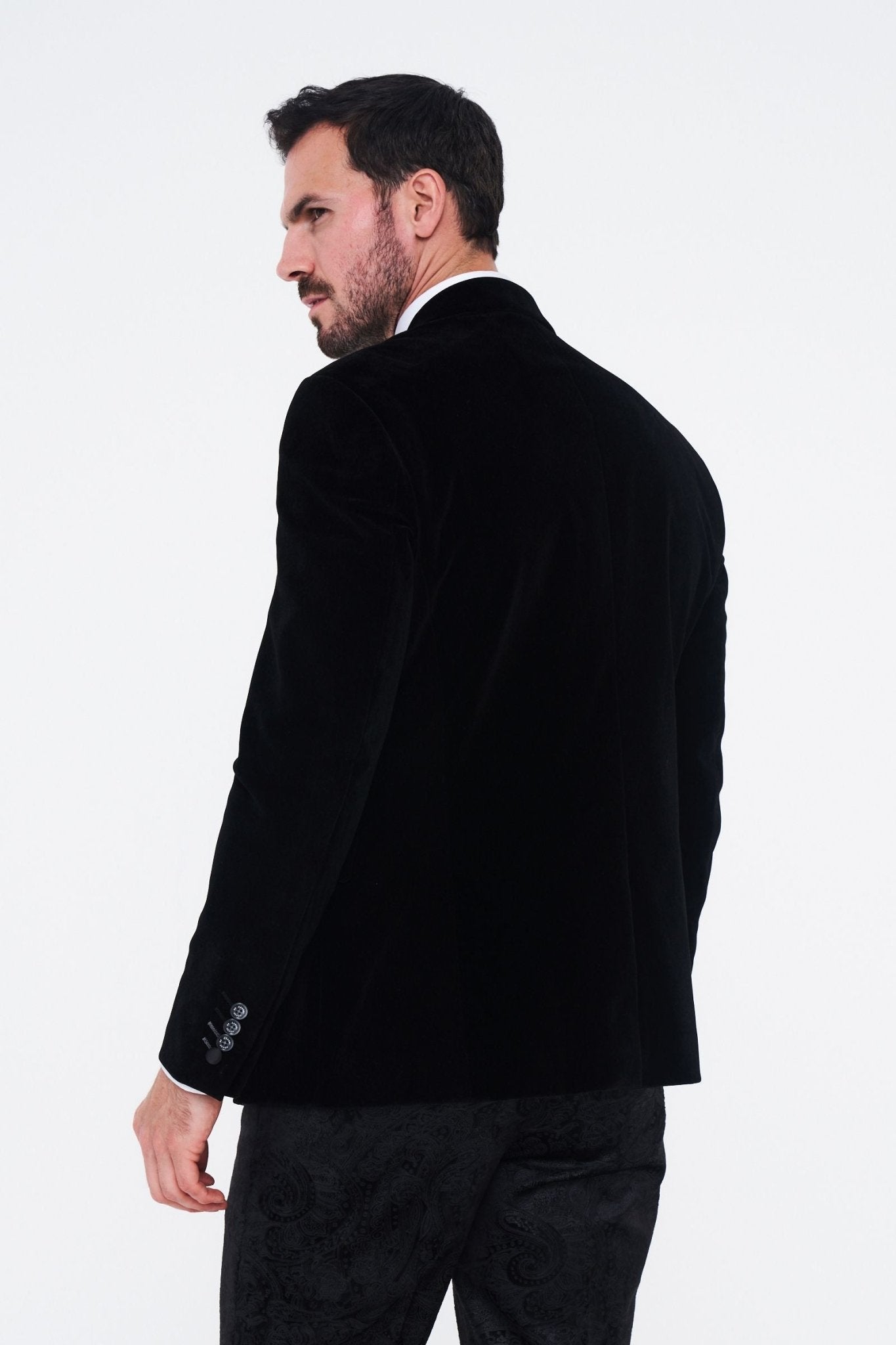 Cavani Rosa Black Velvet Blazer