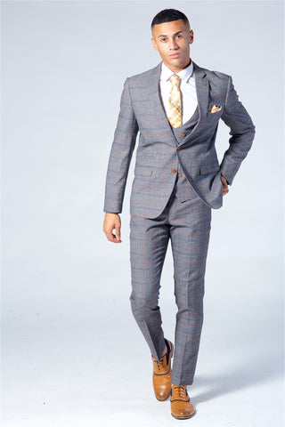 Marc Darcy Jenson Grey Check Suit Three Piece Suit. Marc Darcy Jenson Grey Check Suit Three Piece Suit.