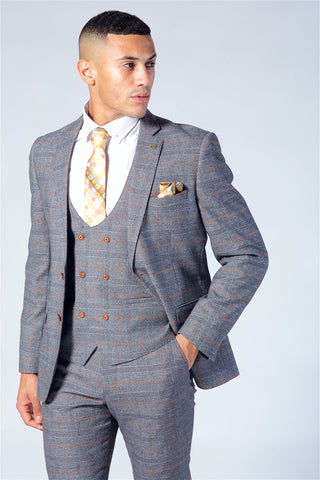 Marc Darcy Jenson Grey Check Suit Three Piece Suit. Marc Darcy Jenson Grey Check Suit Three Piece Suit.