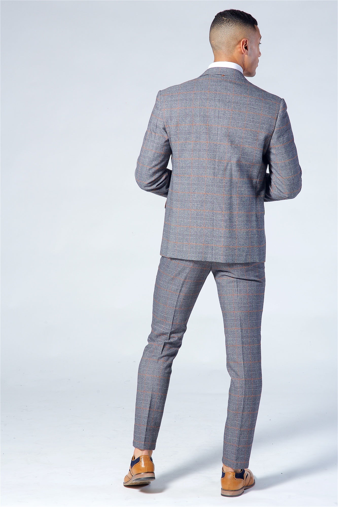 Marc Darcy Jenson Grey Check Suit Three Piece Suit.