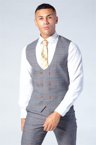 Marc Darcy Jenson Grey Check Suit Three Piece Suit. Marc Darcy Jenson Grey Check Suit Three Piece Suit.