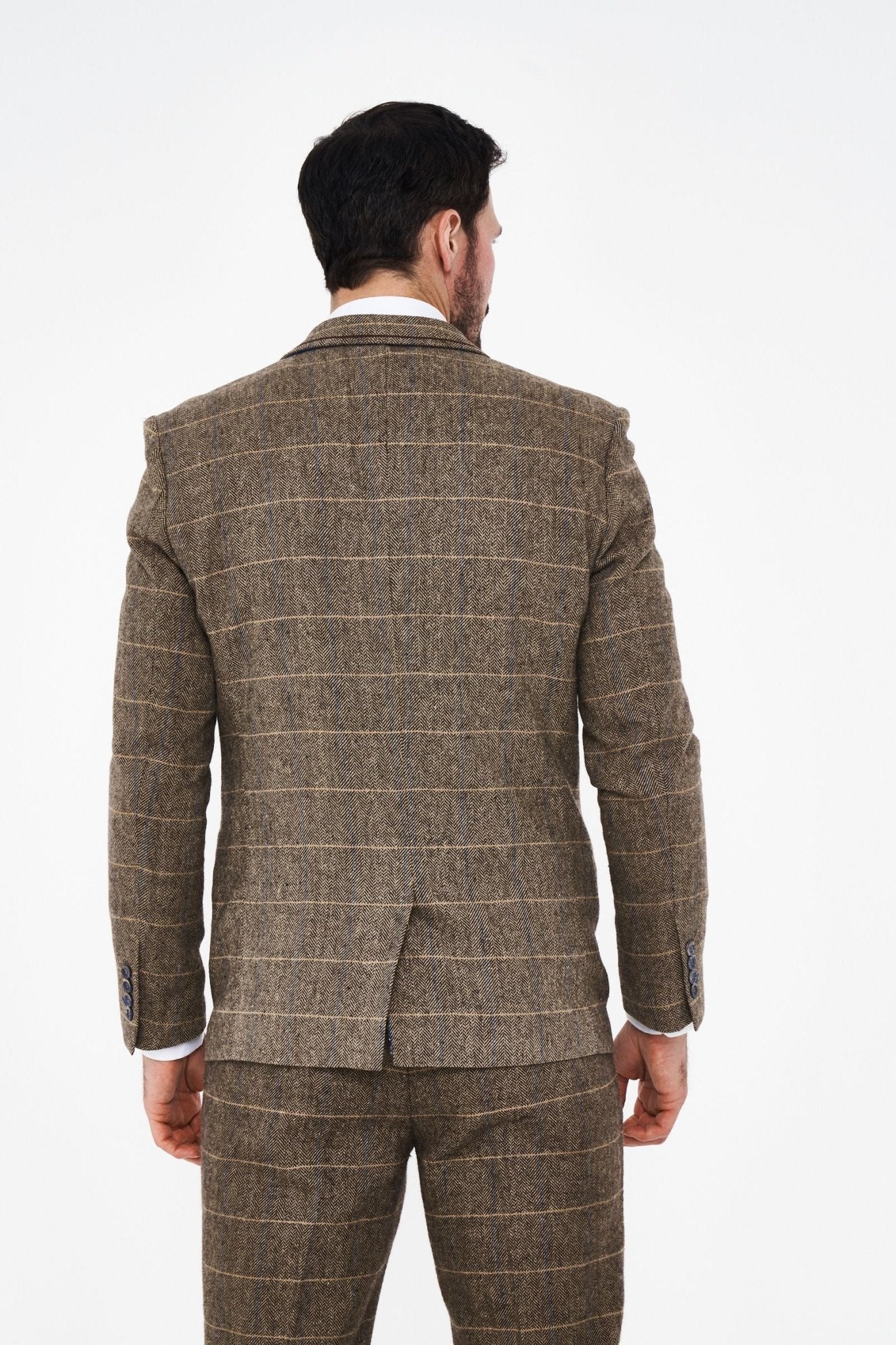 Albert Brown Tweed Three Piece Suit Short