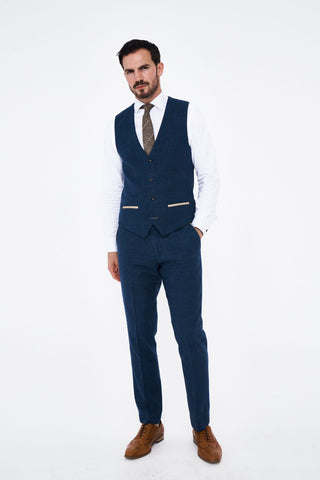 Marc Darcy Dion Blue tweed Waistcoat. Marc Darcy Dion Blue tweed Waistcoat.