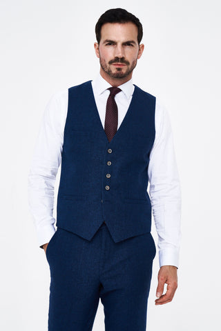 House of Cavani Seeba Navy Regular Three Piece Suit House of Cavani Seeba Navy Regular Three Piece Suit