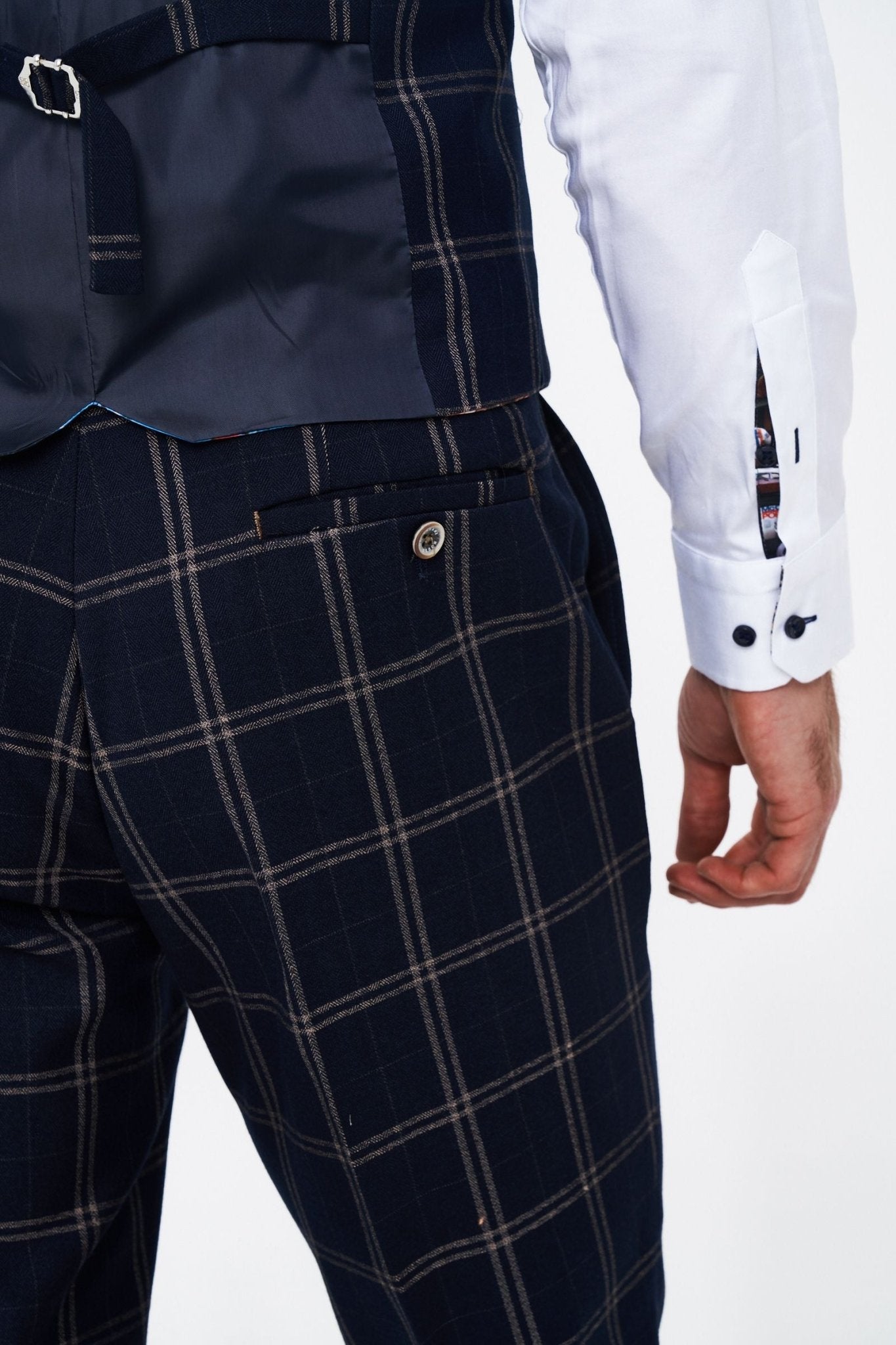 House of Cavani Hardy Navy Check Trousers