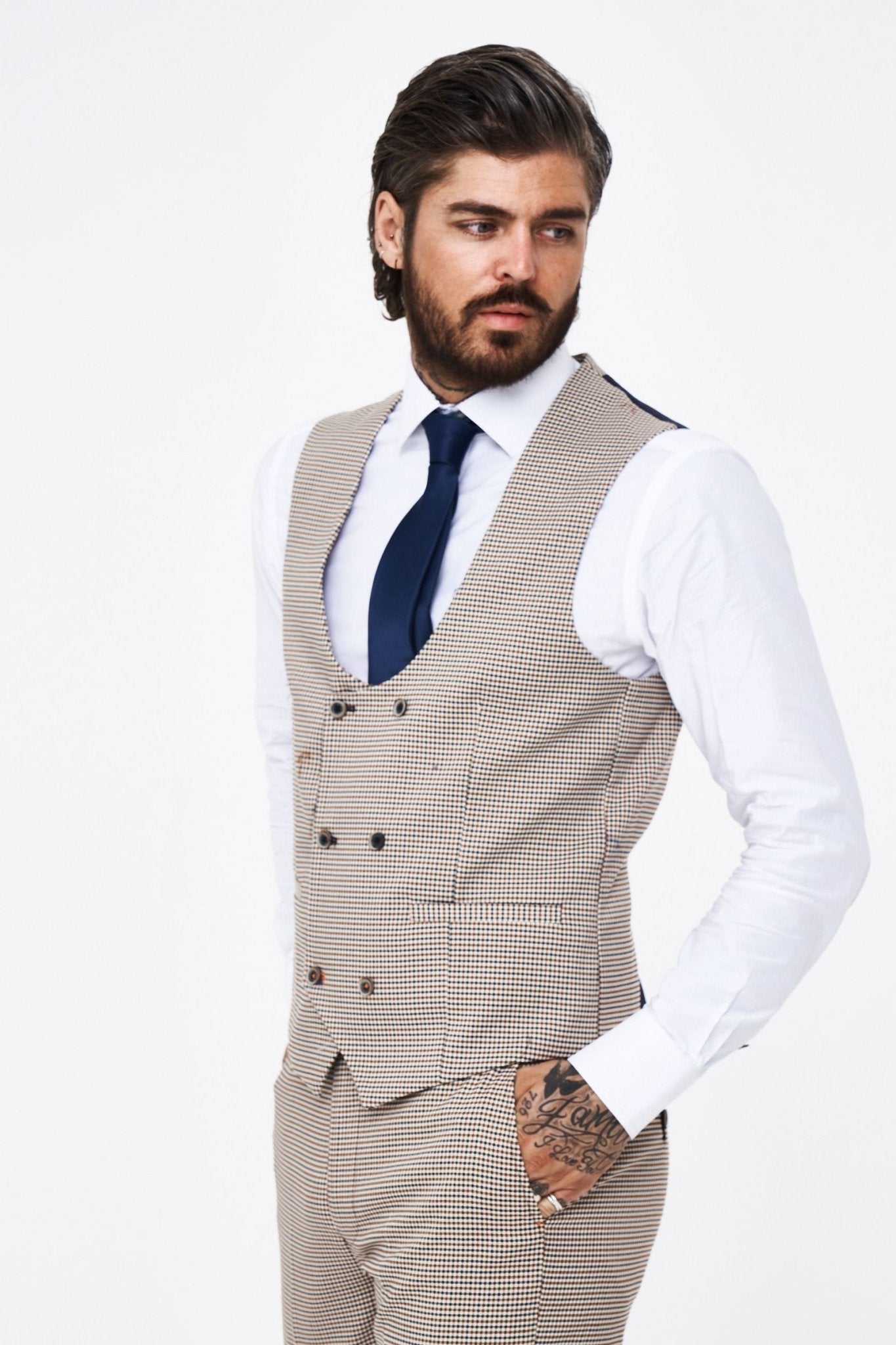 House of Cavani Elwood Houndstooth 3pcs suit