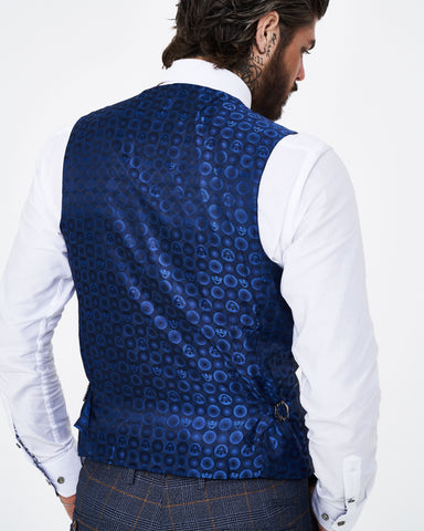 Jenson - Marine Check Suit With Double Breasted Waistcoat Jenson - Marine Check Suit With Double Breasted Waistcoat