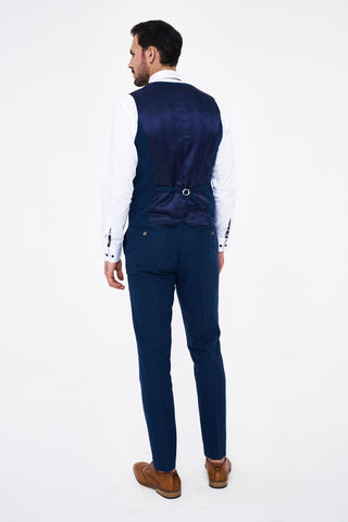 House of Cavani Seeba Navy Regular Three Piece Suit House of Cavani Seeba Navy Regular Three Piece Suit