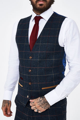 Marc Darcy Eton navy tweed waistcoat Marc Darcy Eton navy tweed waistcoat