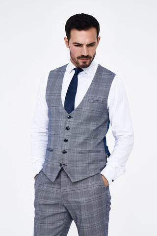 Marc Darcy Jerry Grey Check Three piece Suit Marc Darcy Jerry Grey Check Three piece Suit