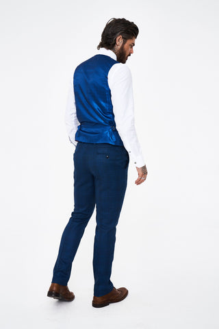 Marc Darcy Jerry Blue Check Trousers Marc Darcy Jerry Blue Check Trousers