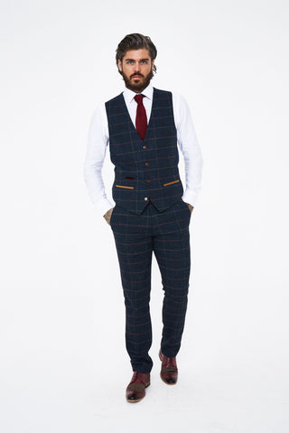 Marc Darcy Eton navy tweed waistcoat Marc Darcy Eton navy tweed waistcoat