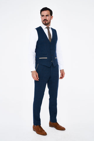 Marc Darcy Dion Blue tweed Waistcoat. Marc Darcy Dion Blue tweed Waistcoat.