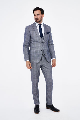 Marc Darcy Jerry Grey Check Three piece Suit Marc Darcy Jerry Grey Check Three piece Suit