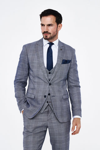 Marc Darcy Jerry Grey Check Three piece Suit Marc Darcy Jerry Grey Check Three piece Suit