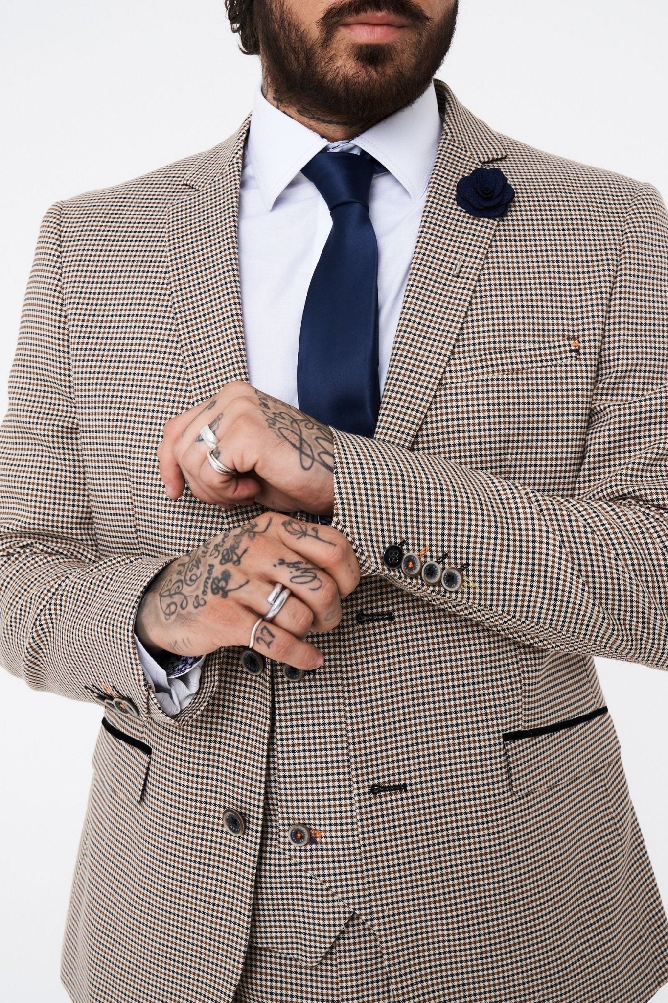 House of Cavani Elwood Houndstooth 3pcs suit