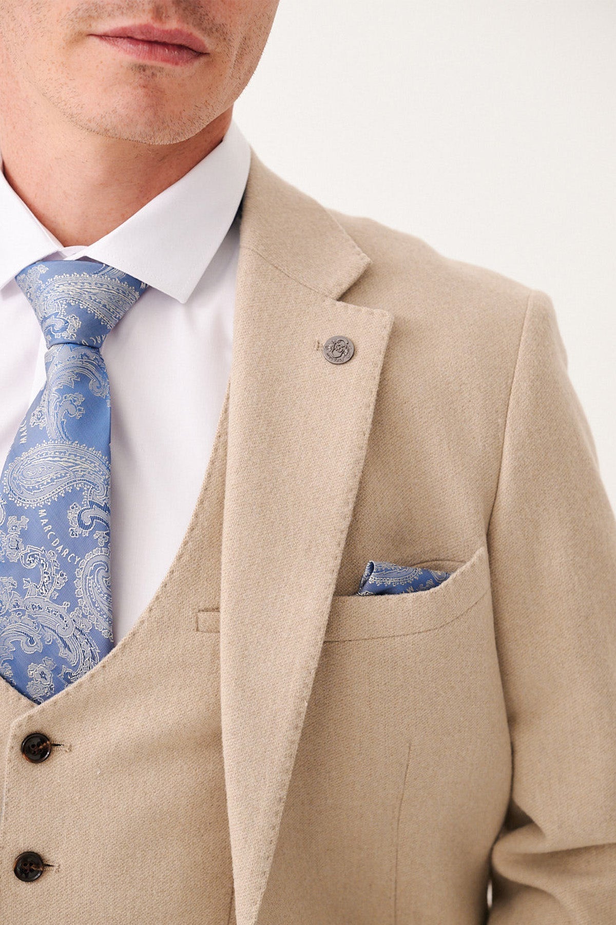 ARCHIE - Stone Tweed Three Piece Suit