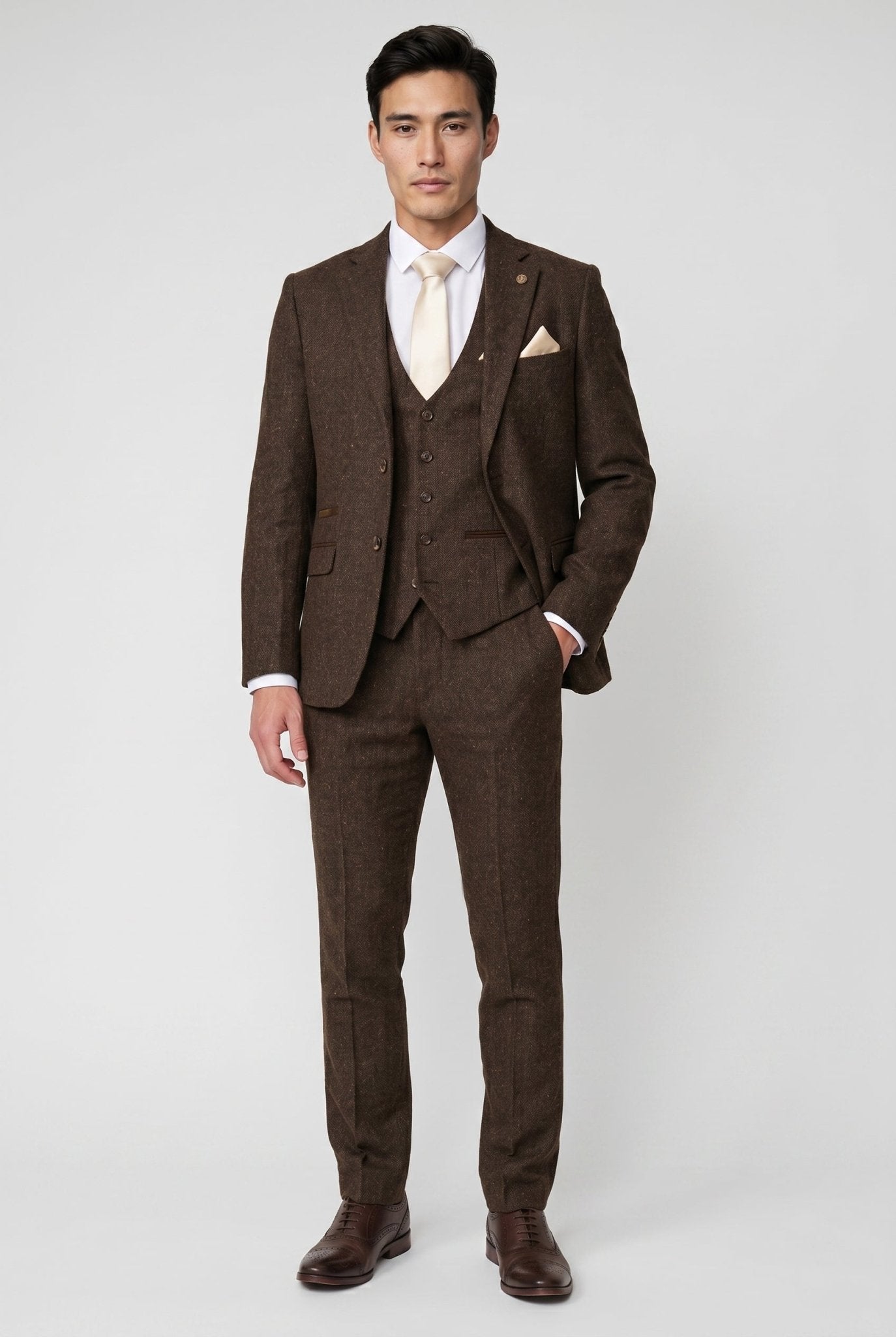 Dean - Brown Tweed Three Piece Suit