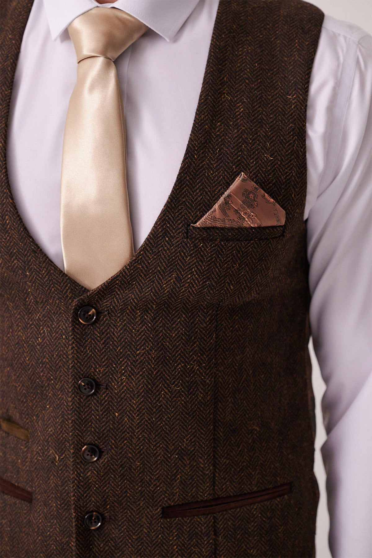 DEAN - Brown Tweed Three Piece Suit