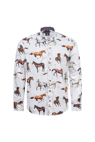 White Horse Print Shirt