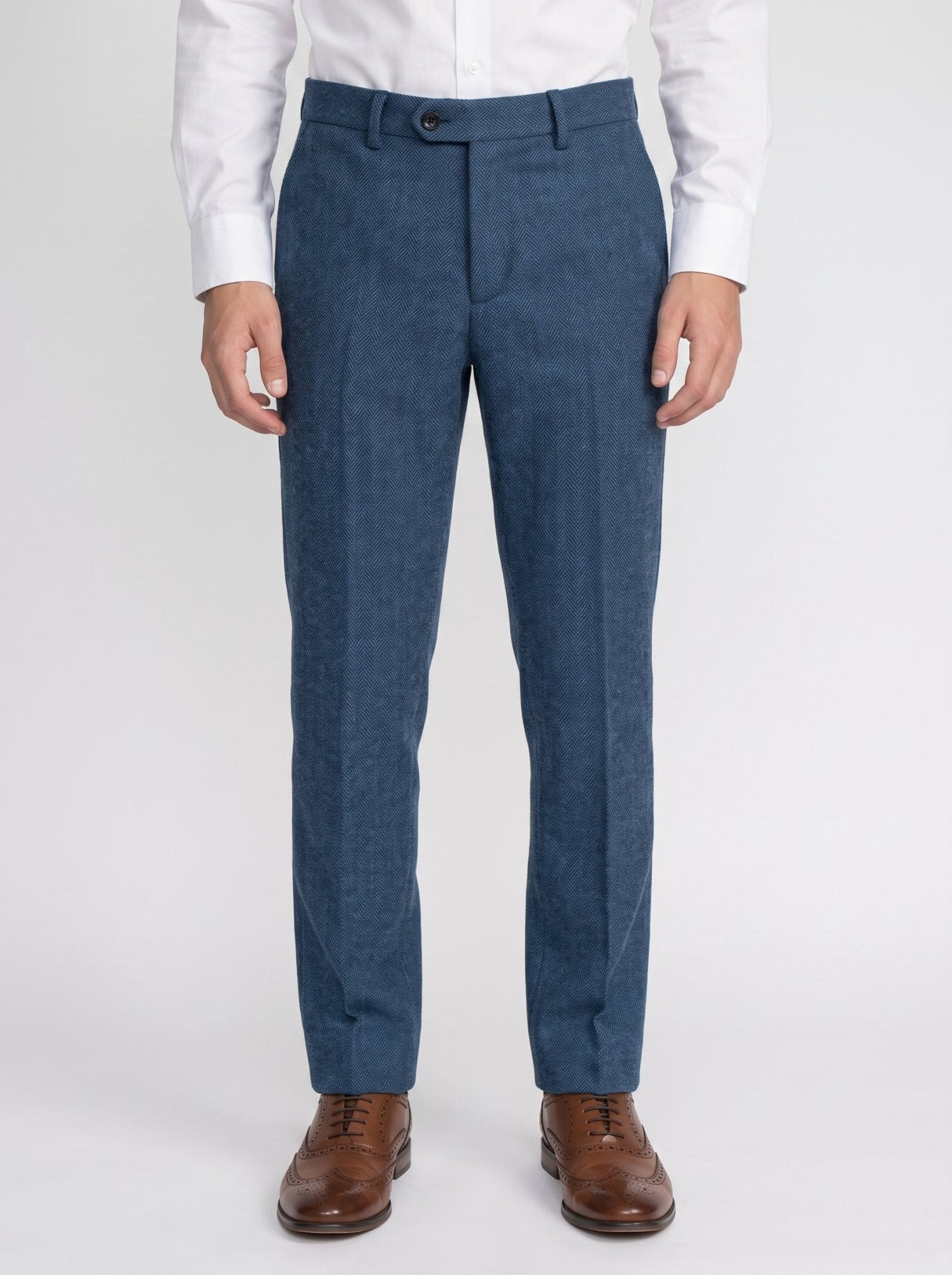 DION - Blue Tweed Check Three Piece Suit
