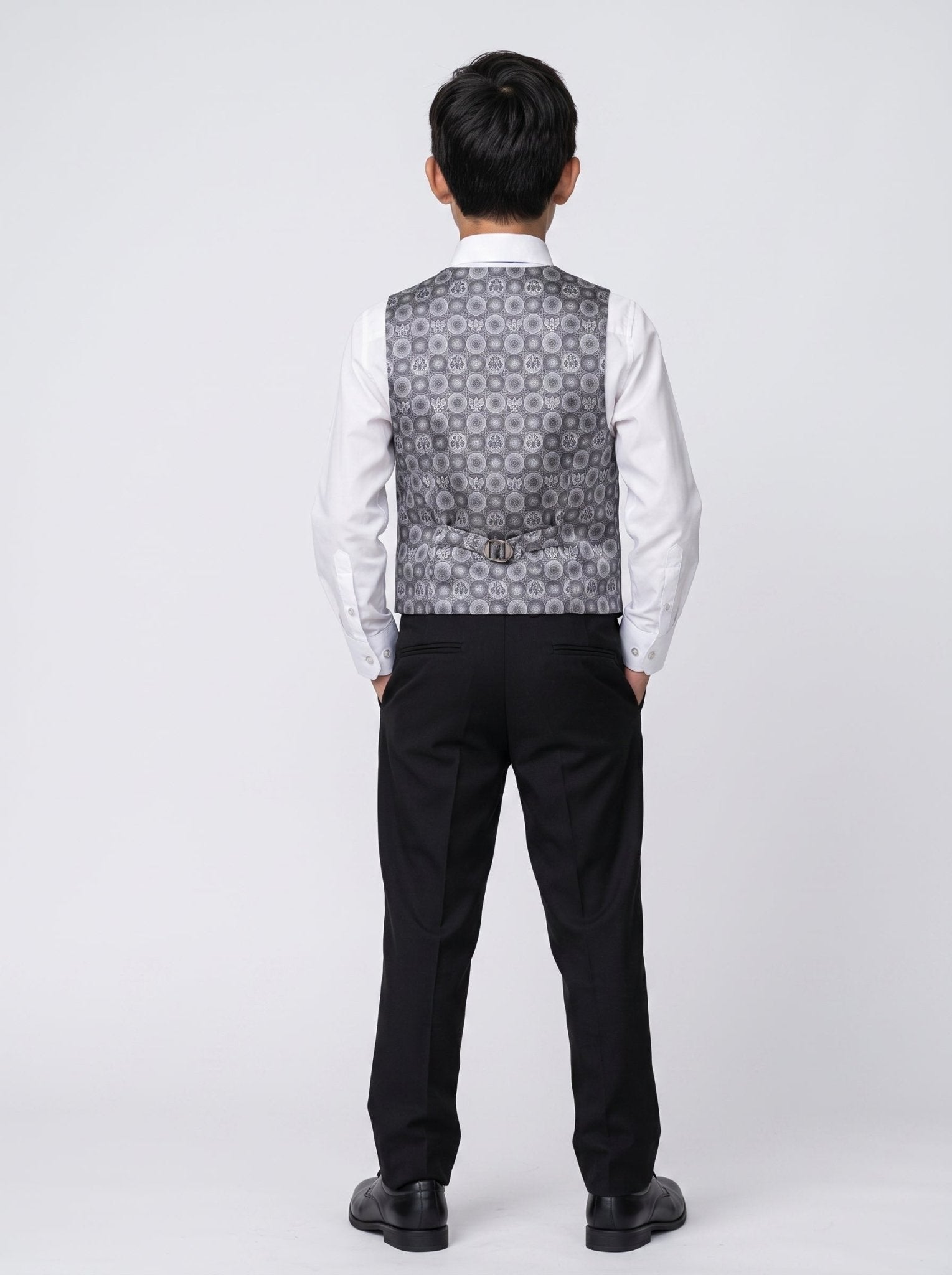 DALTON - Black Tux Lapel Diamond Three Piece Suit