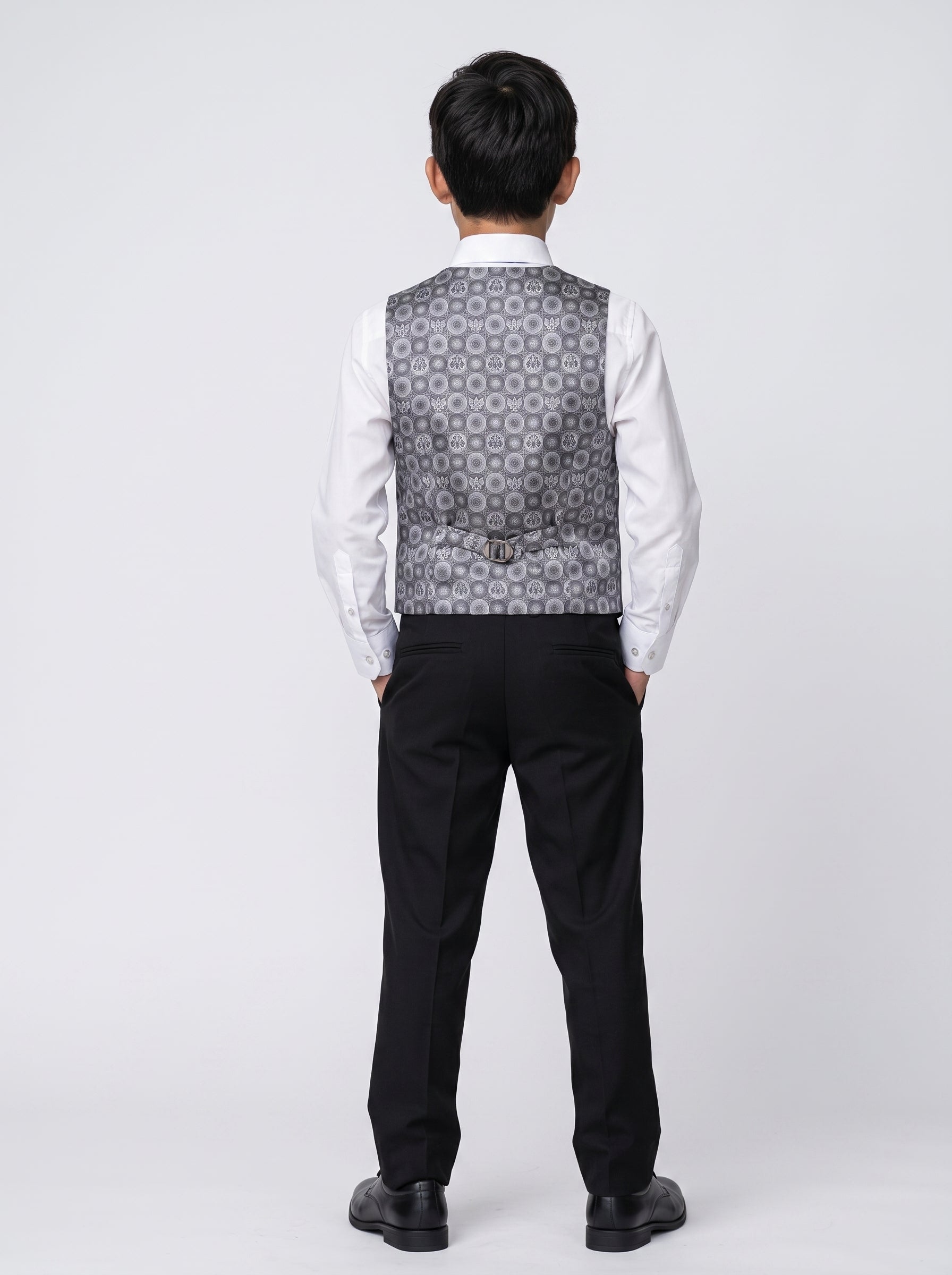 DALTON - Black Tux Lapel Diamond Three Piece Suit