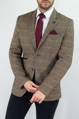 Cavani Albert Brown Tweed Blazer