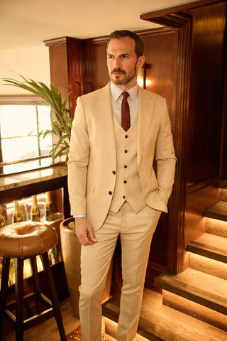 Diaz Beige Three Piece Suit