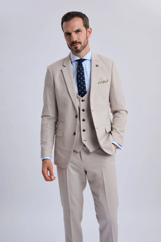 HM5 Stone Tailored Three Piece Suit