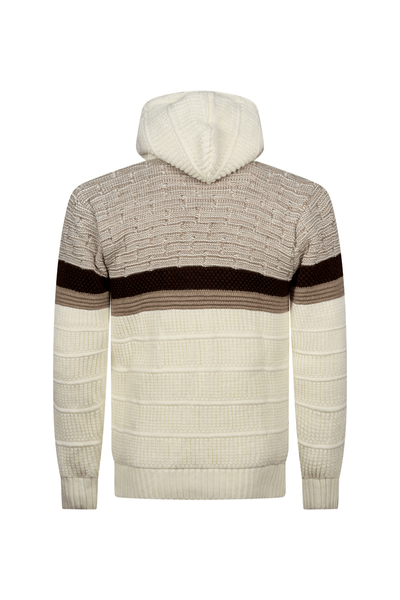 Montieri Sherpa-Lined Knit Jacket – Ivory Mocha