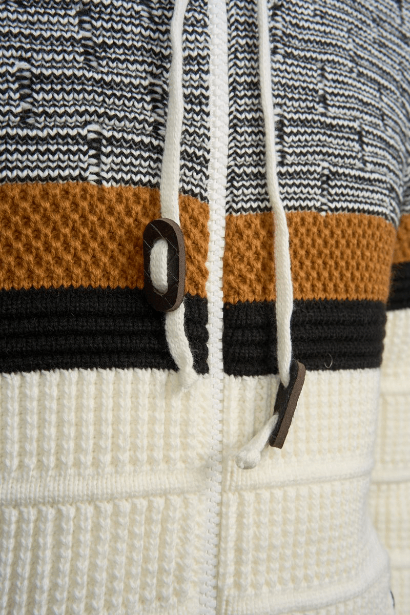 Montieri Sherpa-Lined Knit Jacket – Ivory Amber