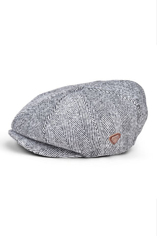 Paolo Grey Herringbone Flat Cap
