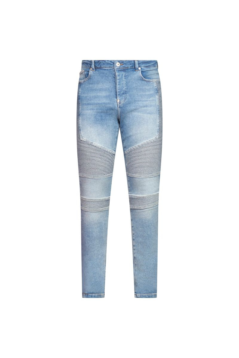 Ovy Bleu Moto Stretch Denim