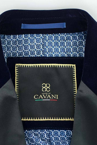 Cavani Rosa Navy Velvet Blazer