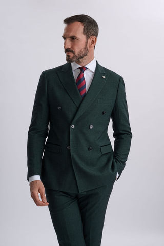 Regent Olive Double-Breasted Two Piece Suit