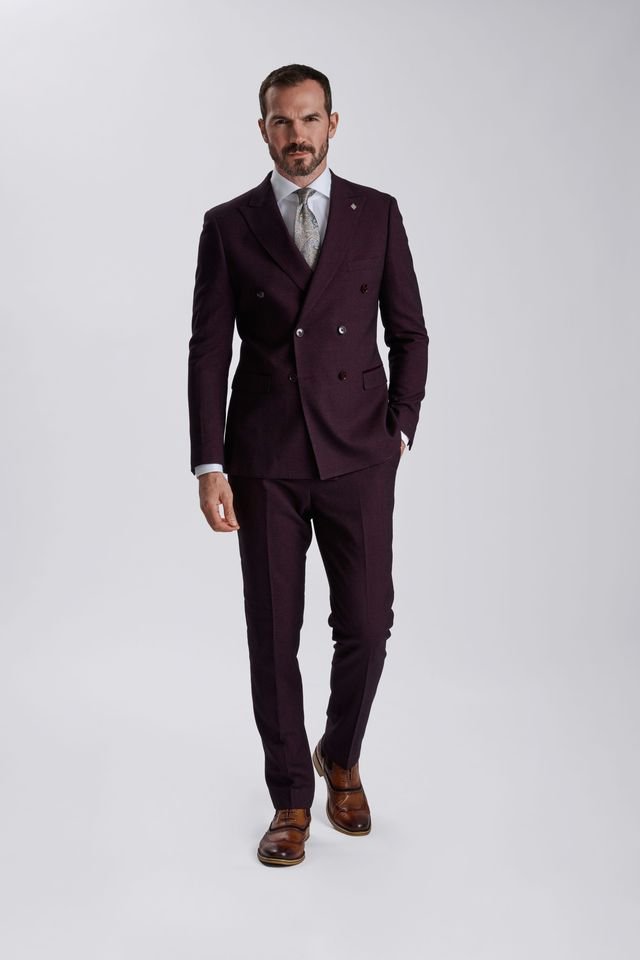 Dark Blue Double Breasted Suit - Harrison E Milano