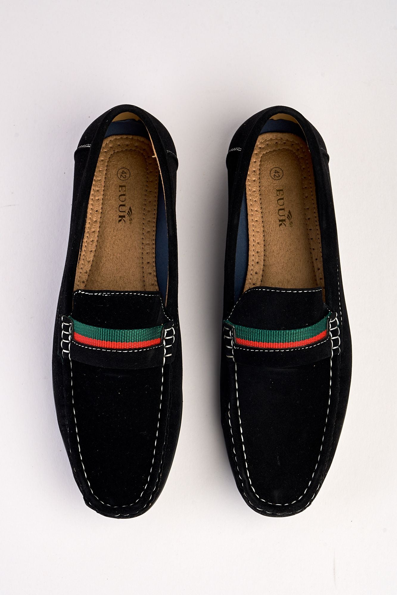 Azzurro Black Suede Loafers